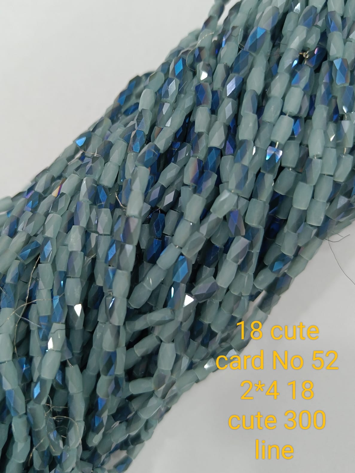 Blue 18 Cut Drum Crystal Beads