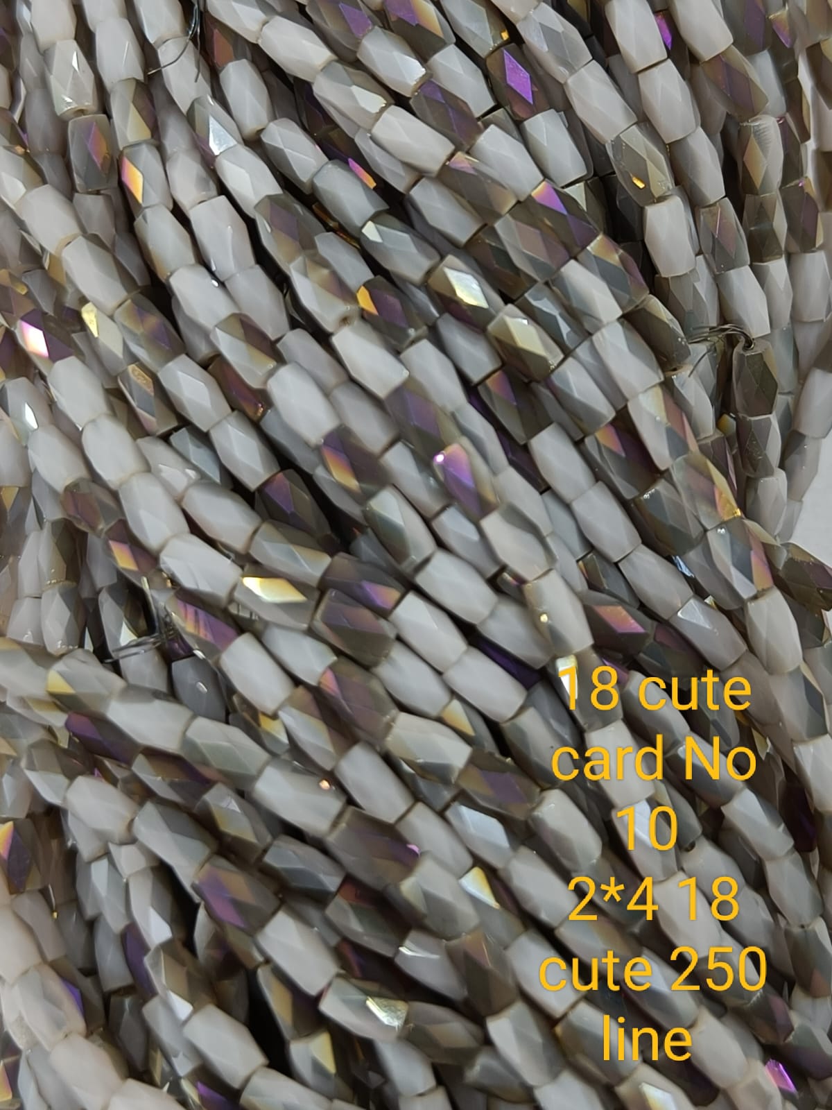 Silver & Gray Drum Crystal Beads