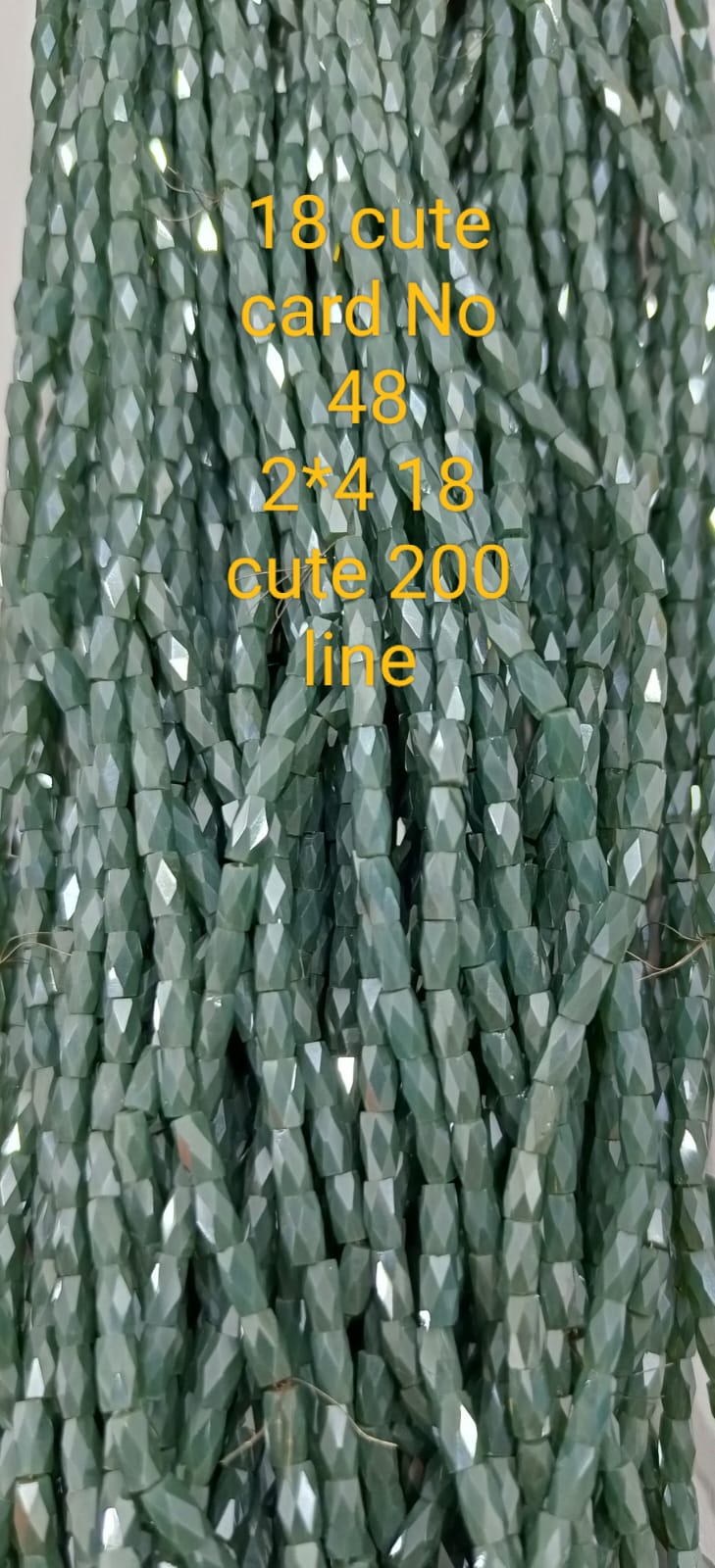 Green Drum Crystal Beads