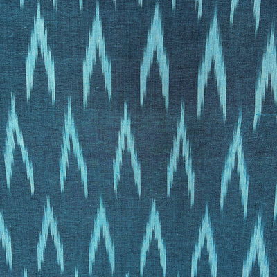 Yale Blue Chevron Cotton Ikat Fabric