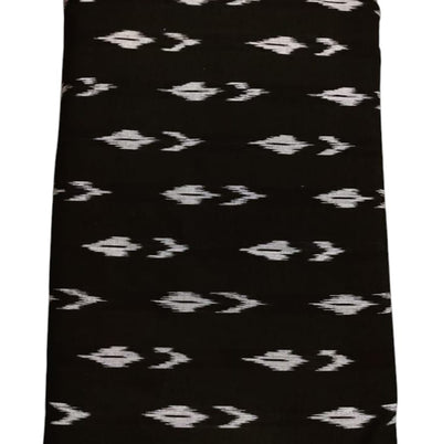 Black Ikat Cotton Handloom Fabric