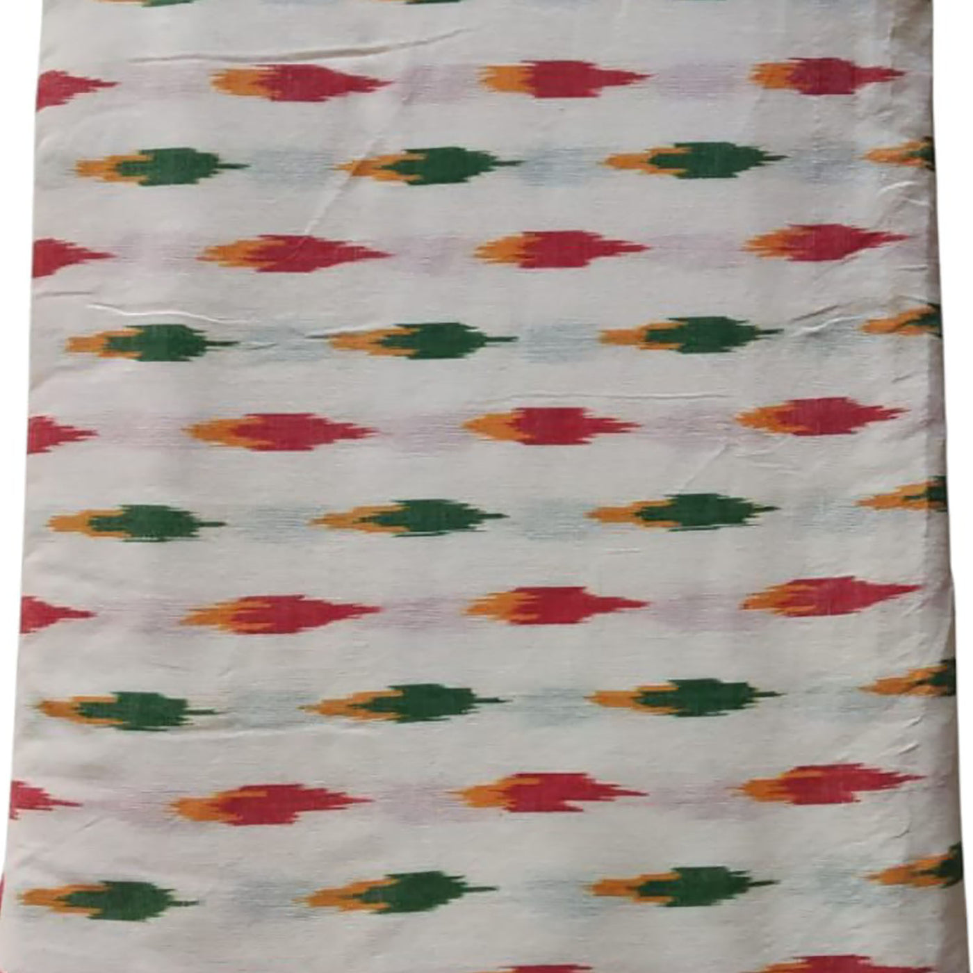 Off White Ikat Cotton Handloom Fabric