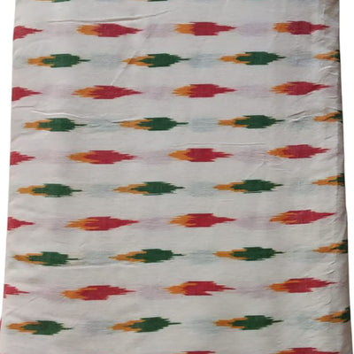 Off White Ikat Cotton Handloom Fabric