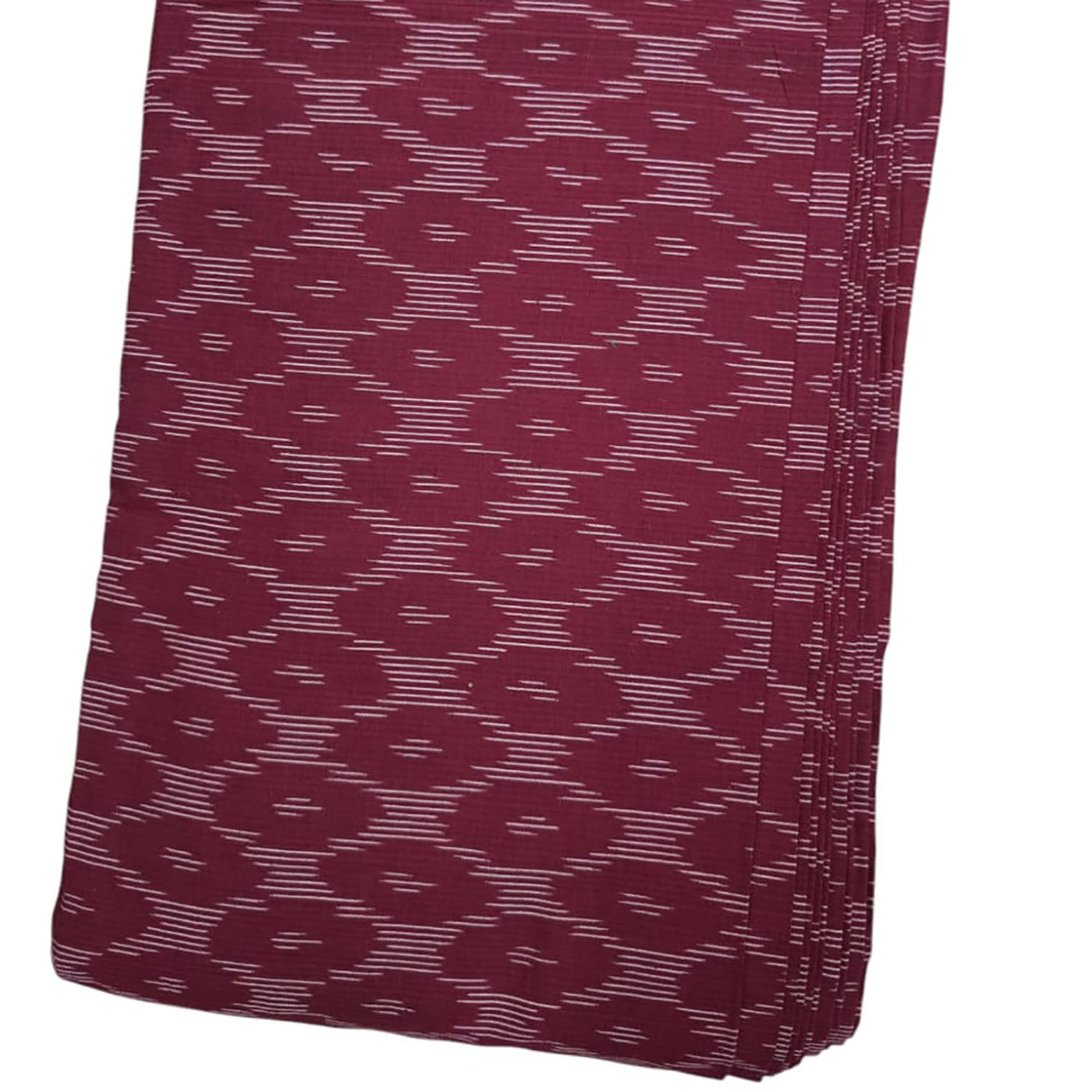 Maroon Ikat Cotton Handloom Fabric
