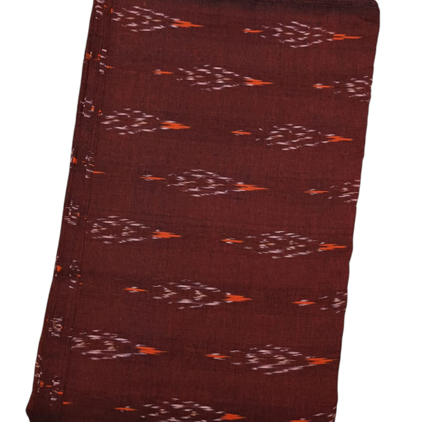 Maroon Ikat Handloom Cotton Fabric