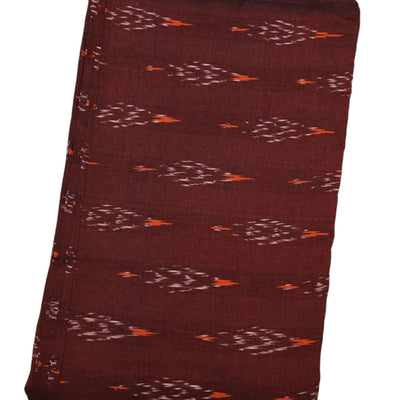 Maroon Ikat Handloom Cotton Fabric