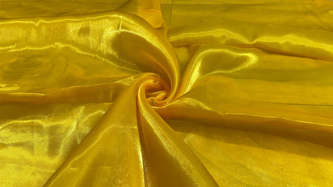 Mustard Yellow Jimmy Chu Heavy Organza Silk Fabric