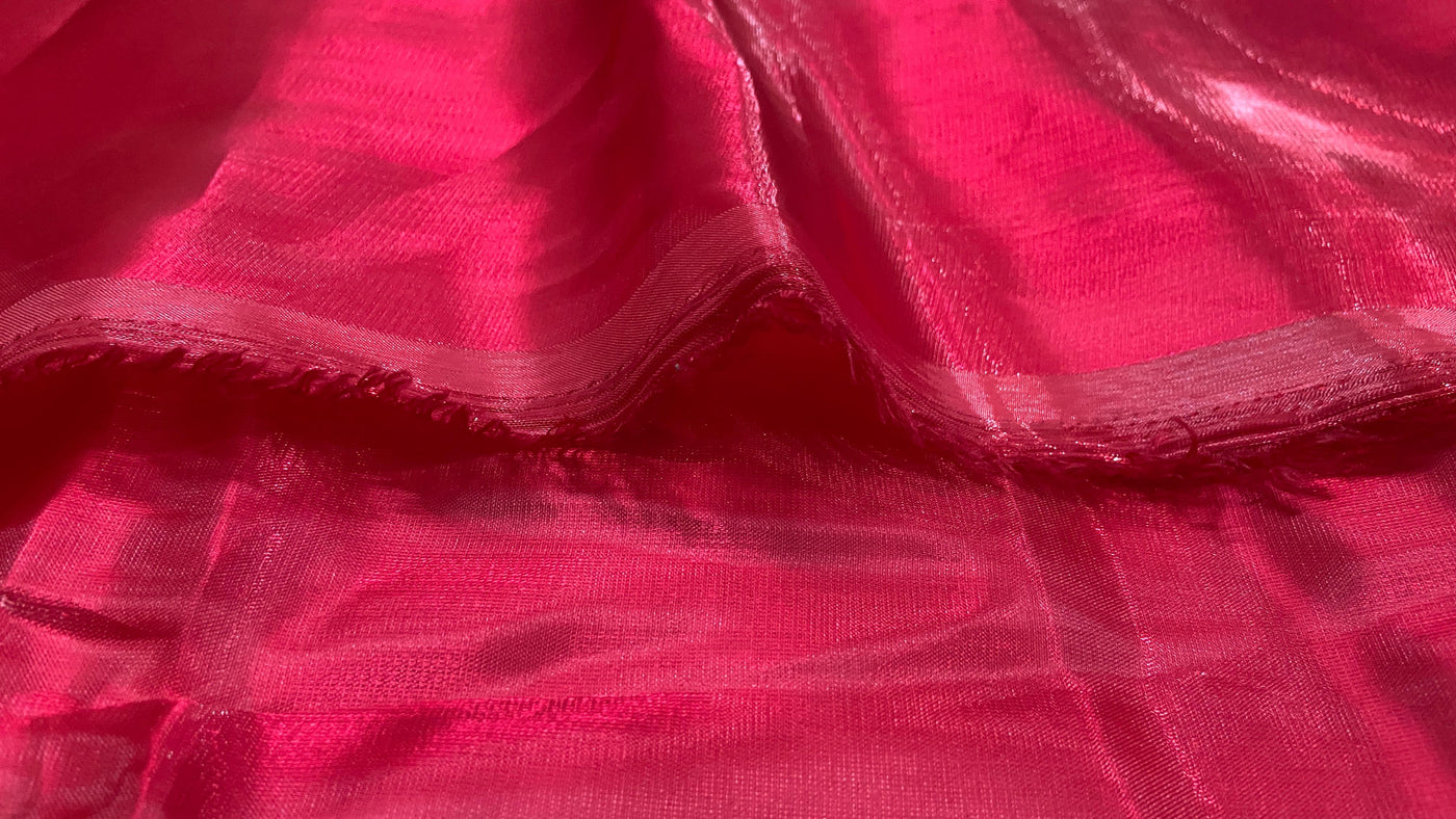 Rose Red Jimmy Chu Quartz Heavy Organza Silk Fabric