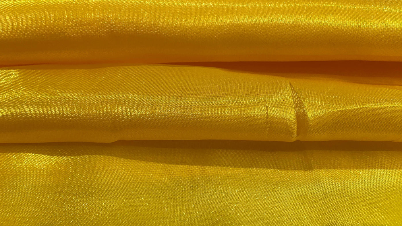 Mustard Yellow Jimmy Chu Heavy Organza Silk Fabric