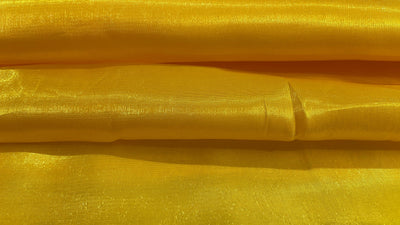 Mustard Yellow Jimmy Chu Heavy Organza Silk Fabric