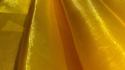 Mustard Yellow Jimmy Chu Heavy Organza Silk Fabric