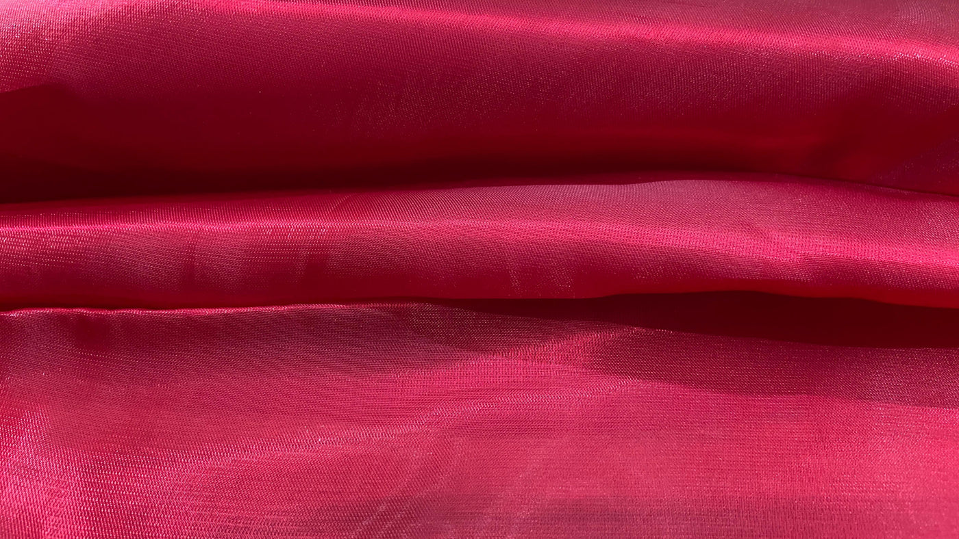 Rose Red Jimmy Chu Quartz Heavy Organza Silk Fabric