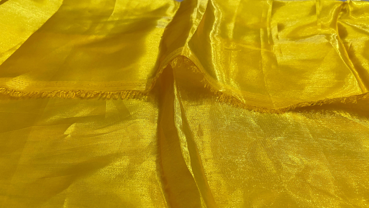 Mustard Yellow Jimmy Chu Heavy Organza Silk Fabric