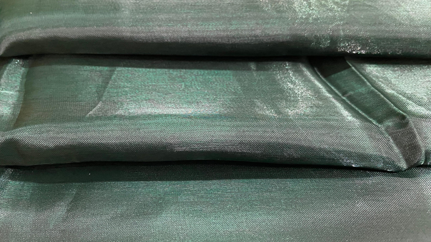 Bottle Green Jimmy Chu Organza Heavy Silk Fabric