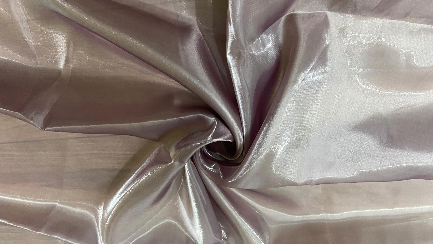Gold Pink Jimmy Chu Heavy Organza Silk Fabric
