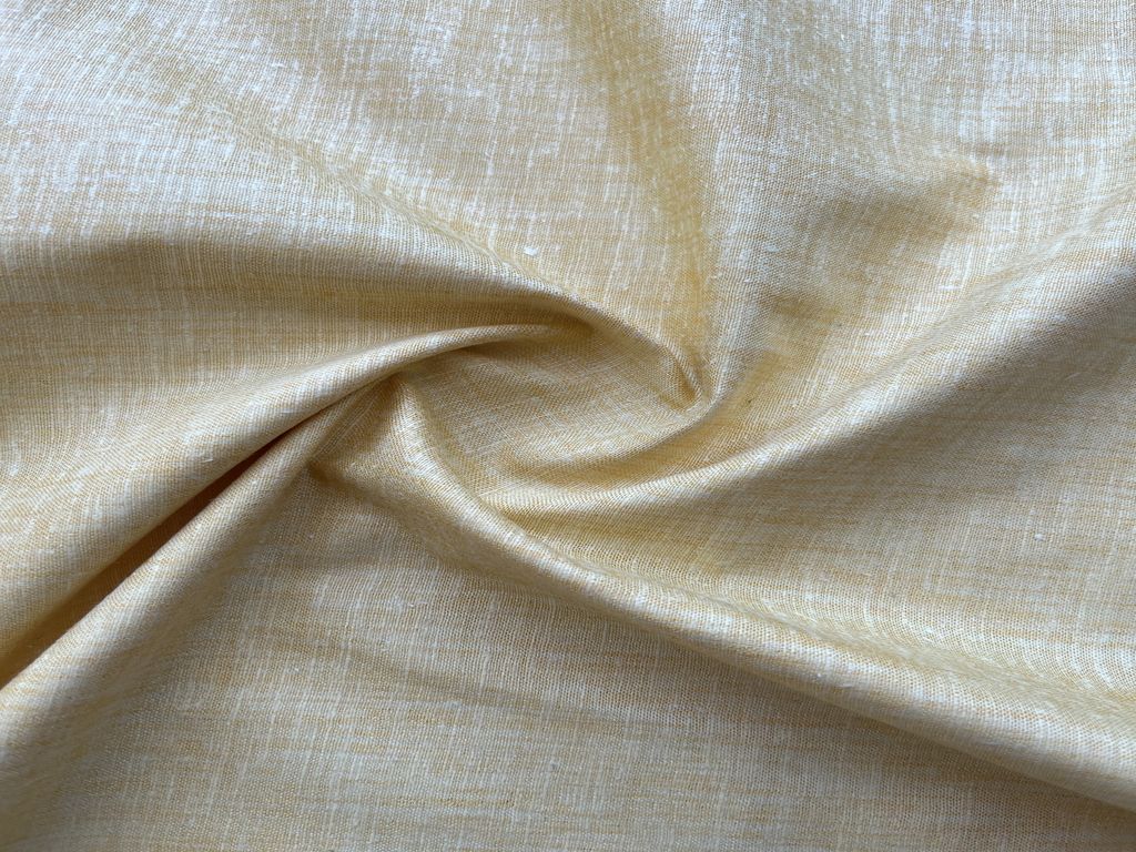 Light Yellow Plain Textured Premium Linen Fabric (Wholesale)