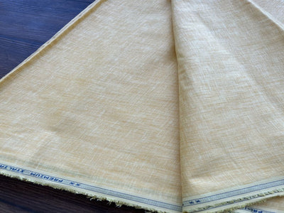 Light Yellow Plain Textured Premium Linen Fabric (Wholesale)