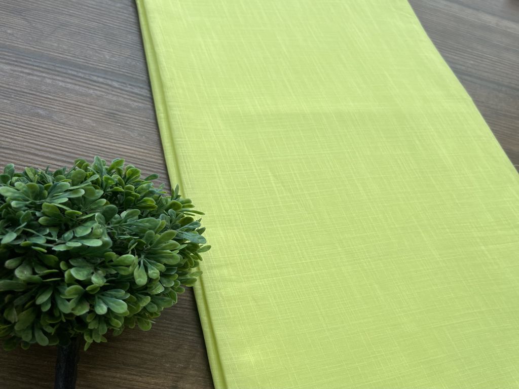 Neon Green Plain Linen Fabric