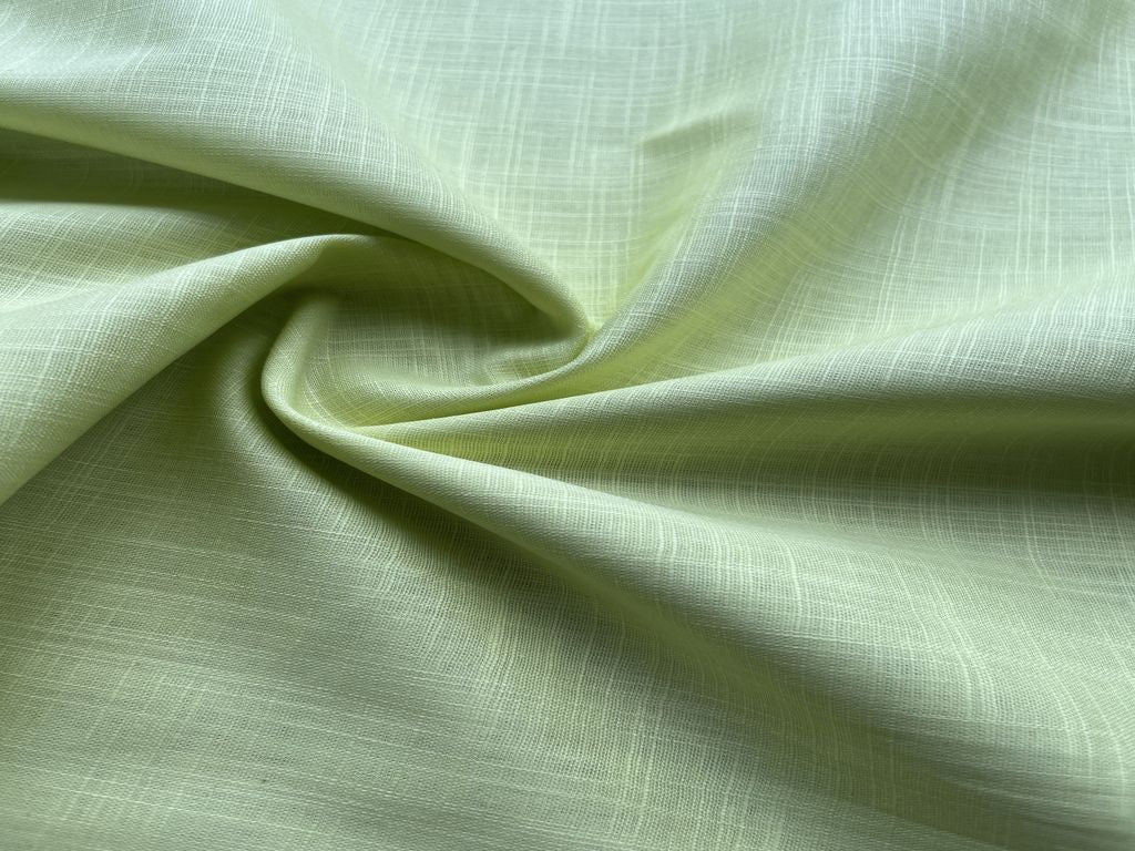 Neon Green Plain Linen Fabric