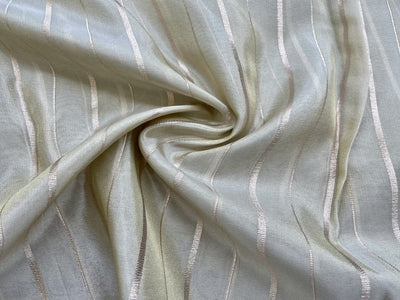 Golden Stripes Dyeable Tissue Silk Fabric