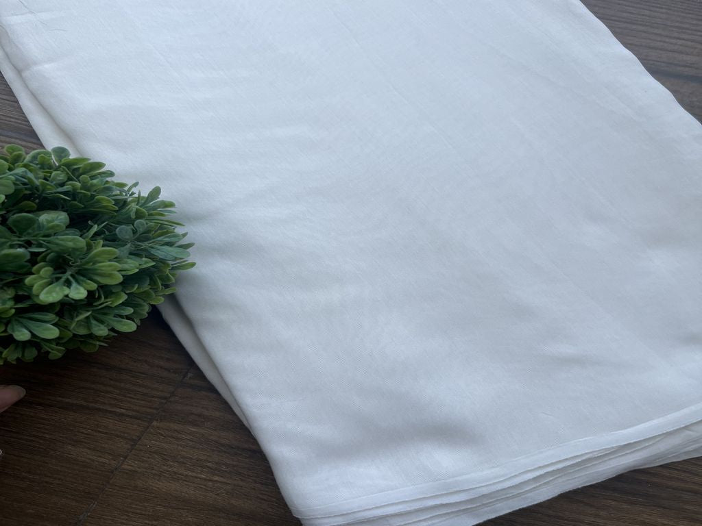 White Plain Dyeable Cotton Mul Fabric