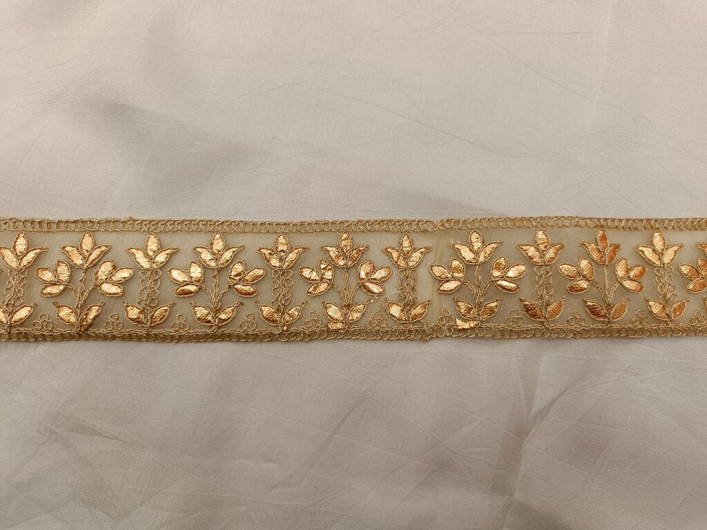 Golden Gota Chord Embroidered Border