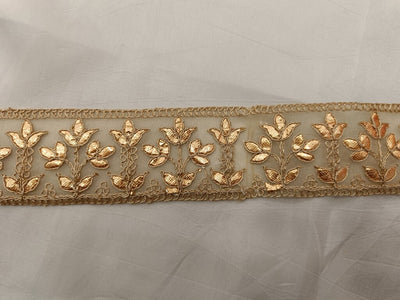 Golden Gota Chord Embroidered Border