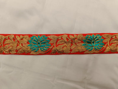 Multicolor Thread & Zari Embroidered Border