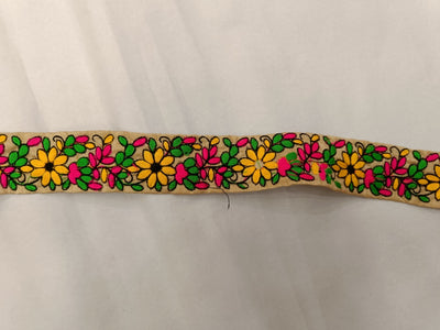 Multicolor Thread Embroidered Border