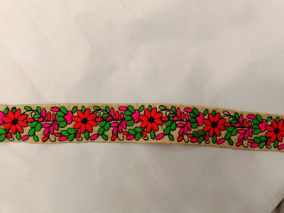 Multicolor Thread Embroidered Border