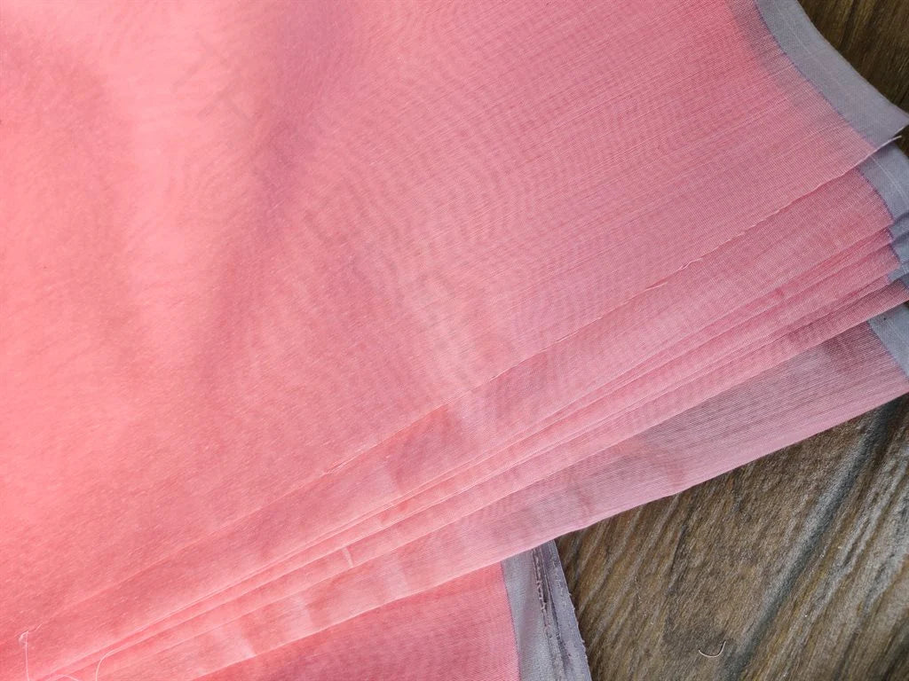 Light Pink Plain Chanderi Silk Fabric (Wholesale)