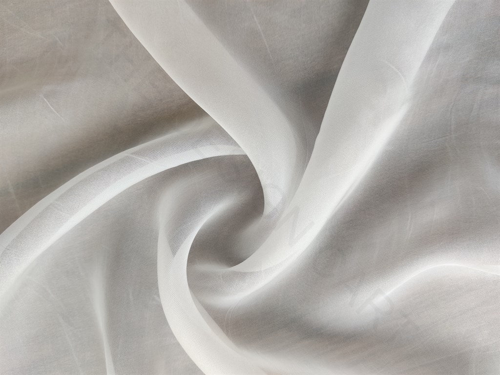 White Plain Dyeable Organza Silk Fabric ( Wholesale )