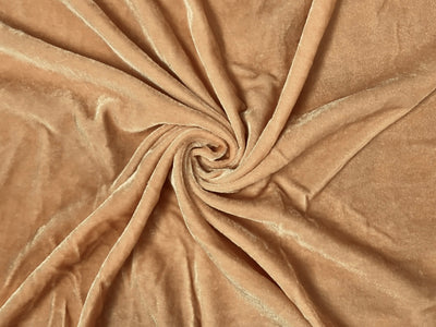 Golden Brown Plain Viscose Micro Velvet Fabric