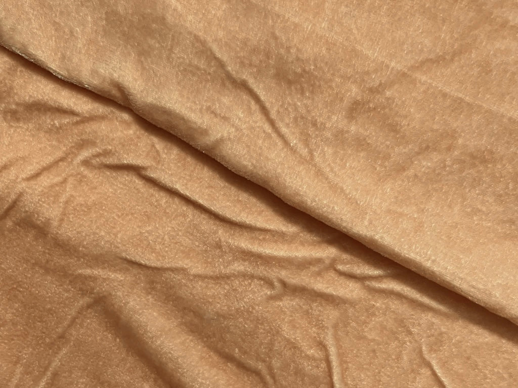 Golden Brown Plain Viscose Micro Velvet Fabric