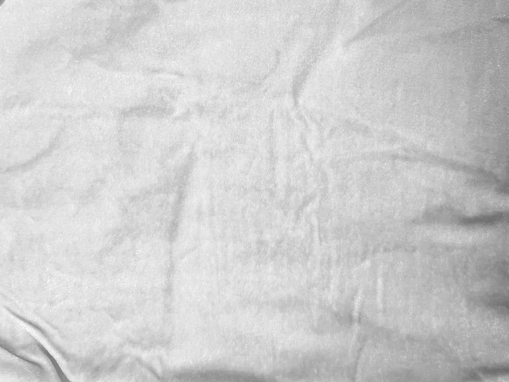 Pure White Plain Viscose Micro Velvet Fabric