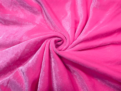 Pink Plain Viscose Micro Velvet Fabric