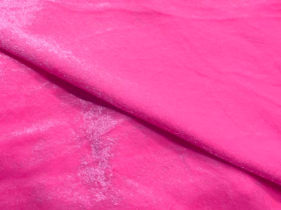 Pink Plain Viscose Micro Velvet Fabric