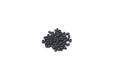 Black Oval Glass Beads