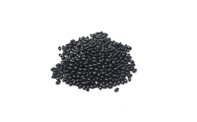 Black Oval Glass Beads