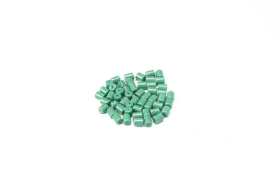 Green Cylindrical Glass Beads