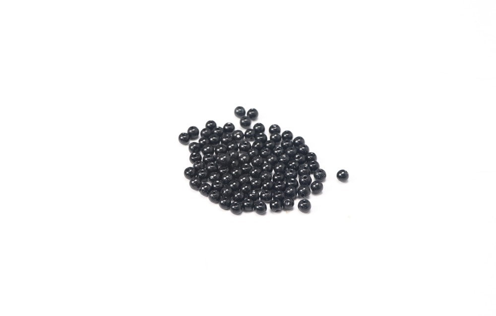 Black Round Glass Beads