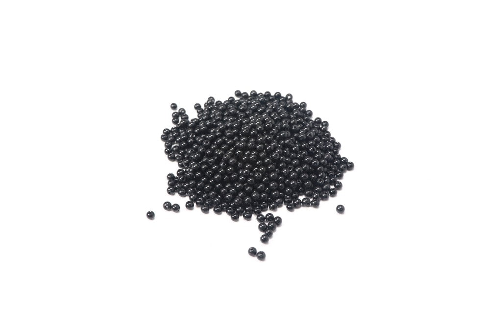 Black Round Glass Beads