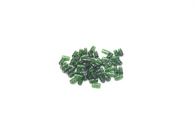 Green Cylindrical Glass Beads