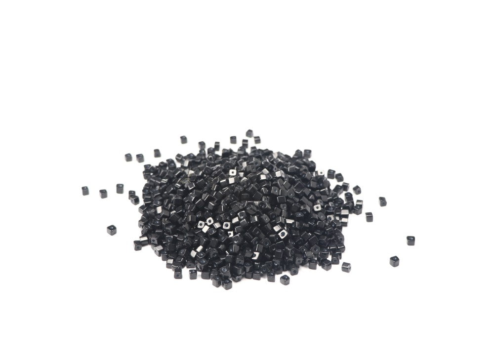 Black Cube Glass Beads