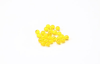 Bright Yellow Round Glass Beads