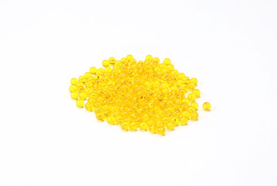 Bright Yellow Round Glass Beads