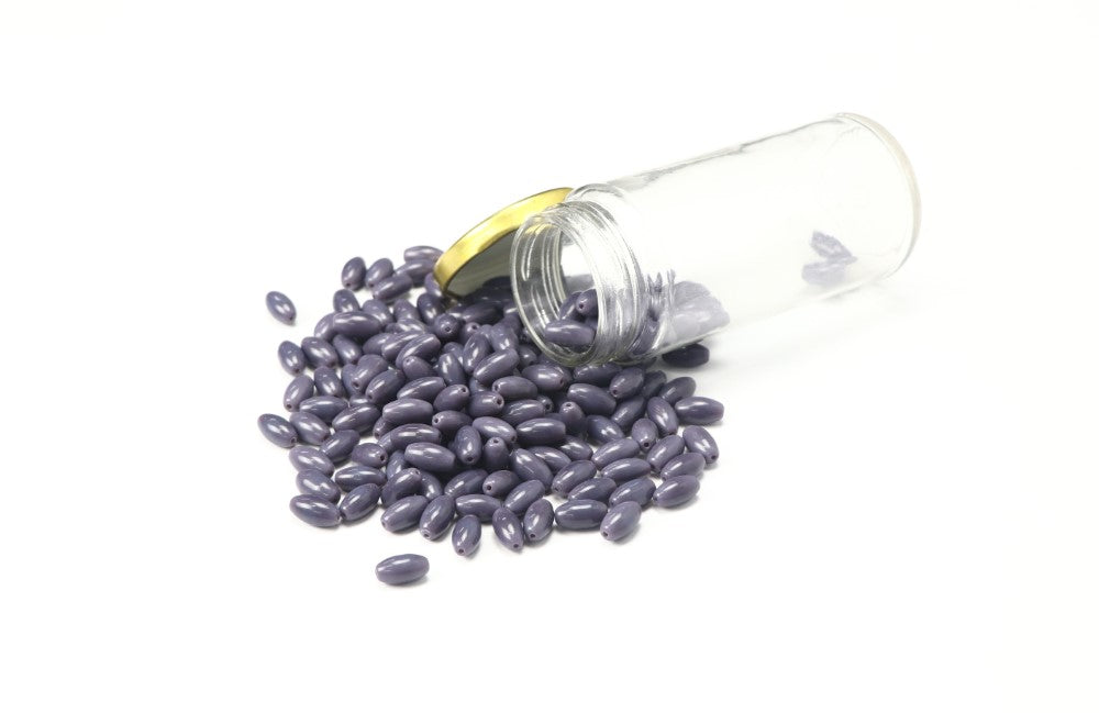 Purple Oval Glass Beads