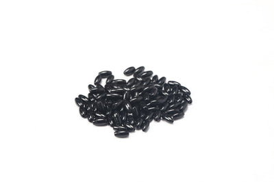 Black Oval Glass Beads