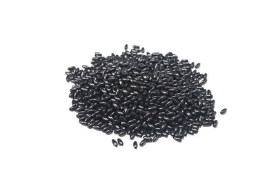 Black Oval Glass Beads