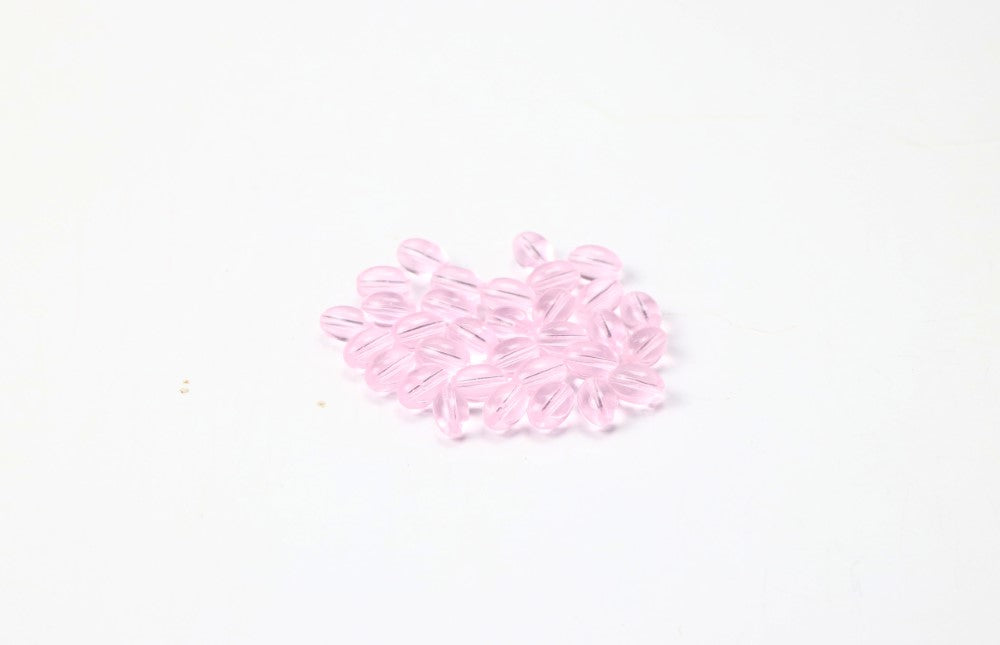 Pink Oval Glass Bead